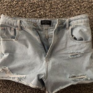 White Fox Boutique Light Blue Jean Shorts